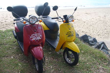 Have heaps of fun with motor scooters hired from Hervey Bay Rent a Car